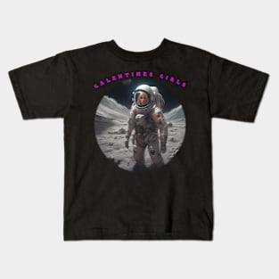 Galentine girl on the moon Kids T-Shirt